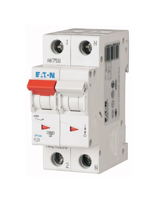 Eaton interruptor magnético térmico 10A 1P+N 4.5KA 2 módulos 243226
