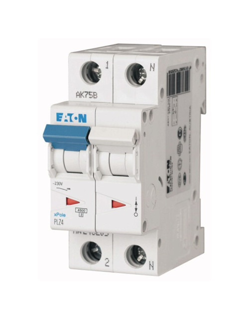 Eaton interruptor magnético térmico 20A 1P+N 4.5KA 2 módulos 243231