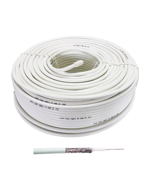 TVSAT FTE Coaxial Cable 5mm in PVC White Color 100 Meters K120EE