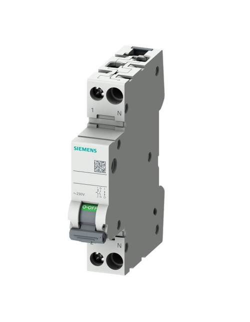 Siemens thermal magnetic switch 20A 1P+N 6KA curve C 1 module 5SL60207