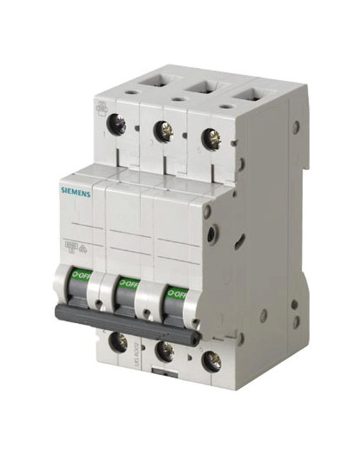 Interrupteur magnétique thermique Siemens 3P 6A 6kA type C 3 modules 5SL63067BB