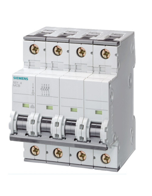 Interrupteur magnétique thermique Siemens 4P 63A 10kA type C 4 modules 5SY44637