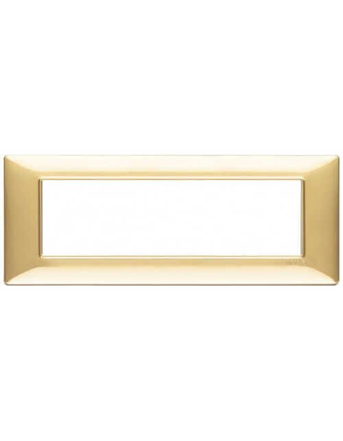 Vimar Plana 7-module plate in shiny gold color 14657.24