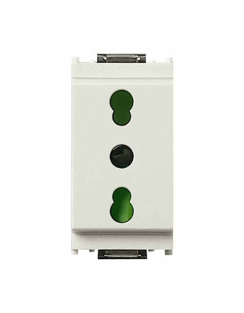 Vimar Idea 2X10/16A+T Bipass socket outlet White 16203.B