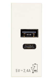 4 BOX 4 BOX PRESA USB CON CONNETTORE TIPO C E TIPO A 2.4A VIMAR ARKE