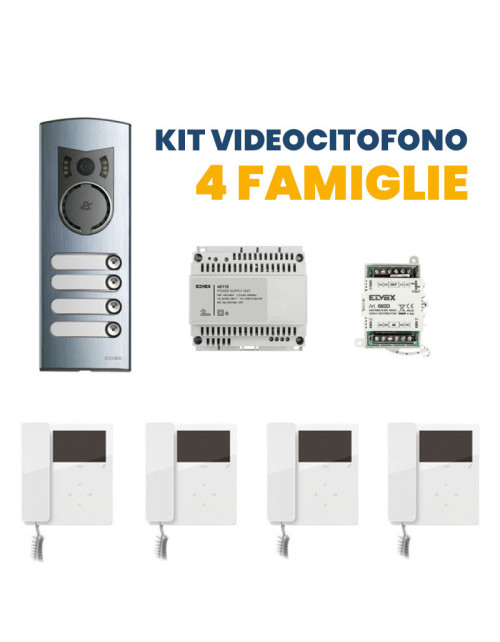 Kit Videocitofono Quadrifamiliare Elvox con cornetta