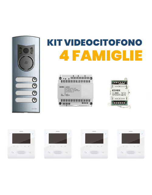Kit Videocitofono Quadrifamiliare Elvox
