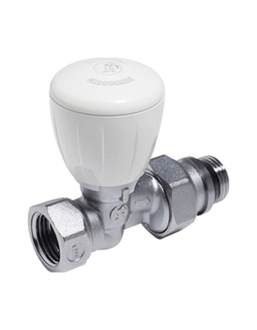 Chrome-plated microthermal thermostatic valve, straight, with iron pipe connection, 1/2"