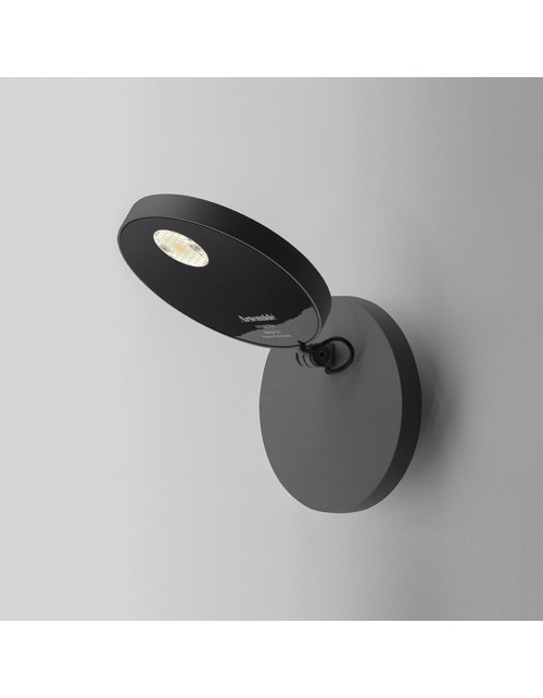 Demetra Faretto Wall Lamp Anthracite Gray with Dimmable Switch 2700K Artemide 1730W10A