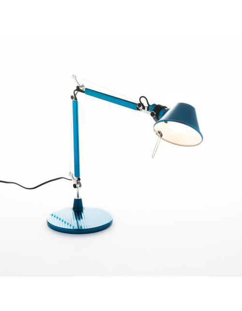 Tolomeo Micro Lampe de Table Bleu Anodisé Artemide A011850