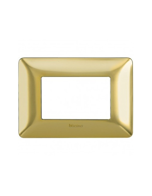 Matix | Placa galvánica de tecnopolímero de 3 posiciones color oro satinado