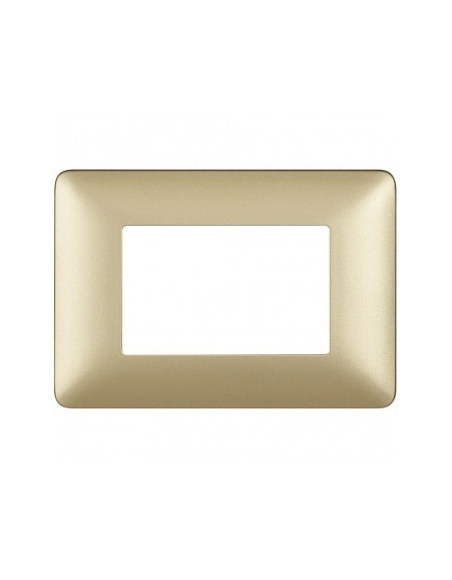 Matix | Placa Metallics en tecnopolímero de 3 posiciones color oro