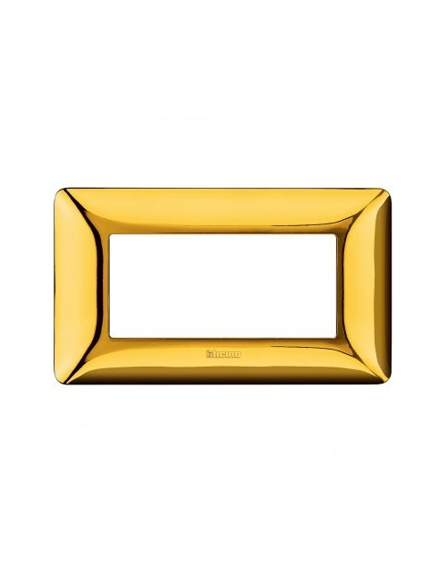 Matix | Placa galvánica en tecnopolímero de 4 posiciones en color oro brillo