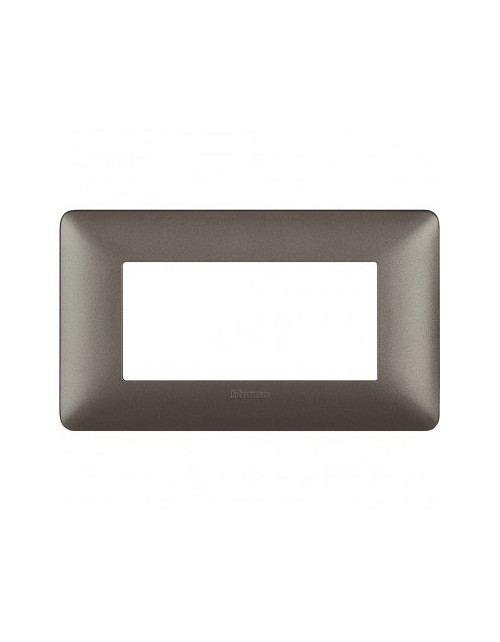 Matix | placca Metallics in tecnopolimero 4 posti colore iron