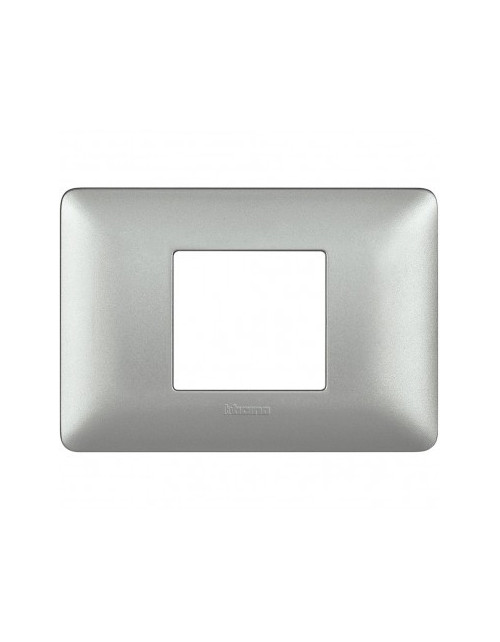 Matix | placca Metallics in tecnopolimero 2 posti colore silver